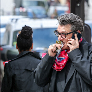 Marc Lavoine - Arrivées aux obsèques du prince Jean-Stanislas Poniatowski en l'Eglise polonaise à Paris, France, le 29 avril 2024. © Jacovides-Moreau/Bestimage