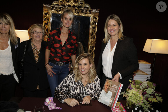 Hélène Darroze, Luana Belmondo, Laeticia Hallyday et sa grand-mère assistant à la présentation du livre d'Hélène Darroze 'Les Recettes de mes Grands-Meres' au restaurant Hélène Darroze, Rue D'Assas à Paris, France le 20 octobre 2014. Photo par Jerome Domine/ABACAPRESS.COM