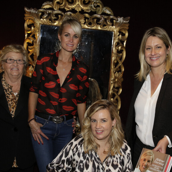 Hélène Darroze, Luana Belmondo, Laeticia Hallyday et sa grand-mère assistant à la présentation du livre d'Hélène Darroze 'Les Recettes de mes Grands-Meres' au restaurant Hélène Darroze, Rue D'Assas à Paris, France le 20 octobre 2014. Photo par Jerome Domine/ABACAPRESS.COM