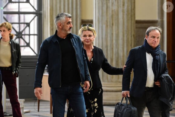Jeane Manson et Fabien Lecoeuvre - Arrivées au procès en diffamation de Coline Berry envers Jeane Manson au tribunal de Lyon. Le 7 mai 2024