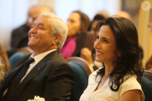 Exclusif - Mariage de François Bennaceur et Cyrine à la mairie du 16ème arrondissement à Paris, en présence de leurs familles et amis. Le 29 janvier 2016