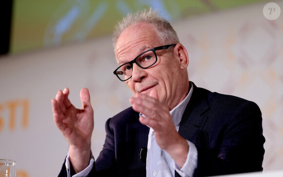 Thierry Frémaux, délégué général du festival de Cannes lors de la conférence de presse pour annoncer la sélection officielle du 77ème Festival de Cannes à l'UGC Normandie à Paris le 11 avril 2024. © Dominique Jacovides / Bestimage 