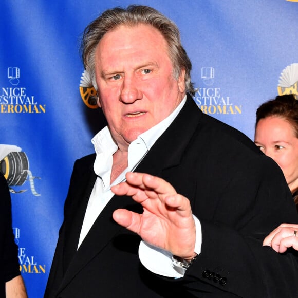 S'exprimant au passage sur l'affaire Gérard Depardieu.
Gérard Depardieu lors de la soirée de clôture de la 3eme édition du Festival Cinéroman à Nice, le 24 octobre 2021.