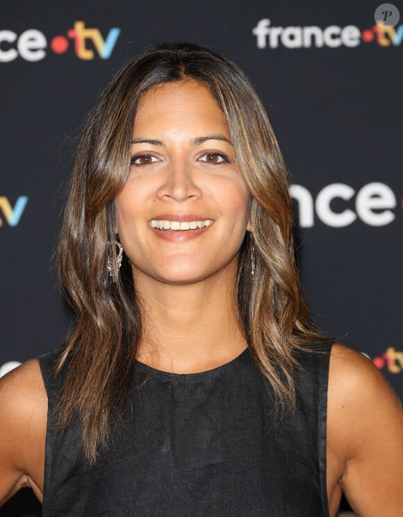 Aurélie Casse au photocall pour la conférence de presse de rentrée de France TV à la Grande Halle de la Villette à Paris, France, le 11 juillet 2023. © Coadic Guirec/Bestimage 