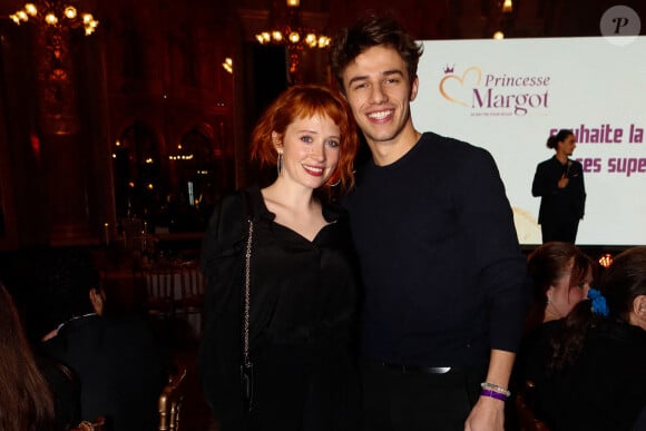 Exclusif - Thomas da Costa (Ici tout commence) et sa compagne Claire Romain lors de la soirée de gala de l'association "Princesse Margot" à l'hôtel InterContinental Paris - Le Grand, à Paris, France, le 11 décembre 2023. © Christophe Clovis/Bestimage