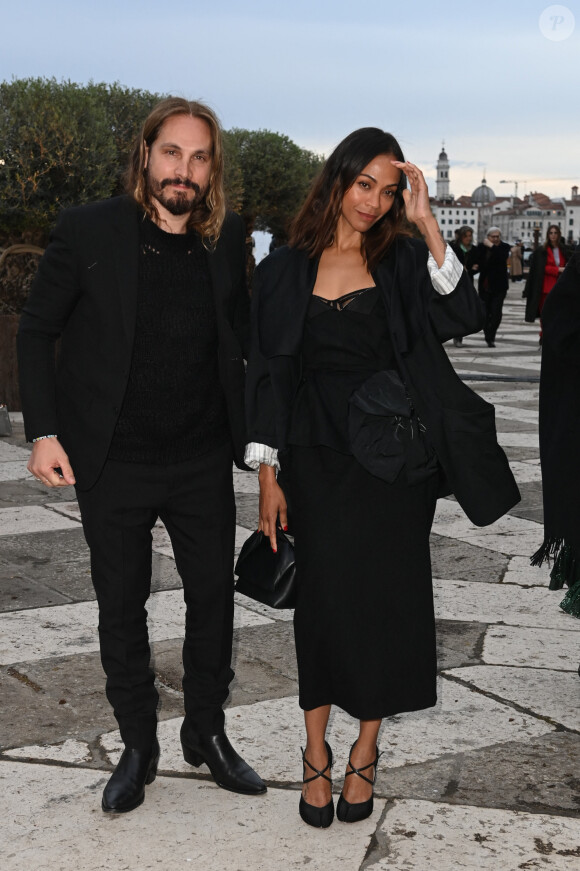 Marco Perego, Zoe Saldana - La famille Pinault est réunie au dîner de gala de la Fondation Cini juste avant la 60ème biennale de Venise le 17 avril 2024. 