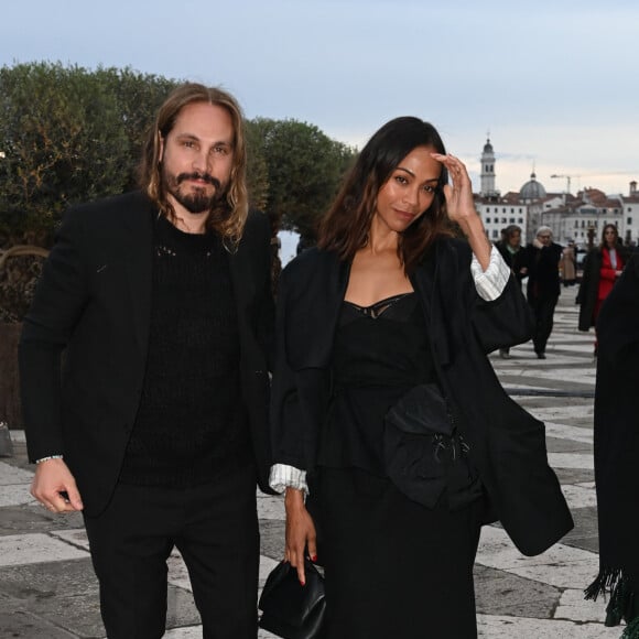 Marco Perego, Zoe Saldana - La famille Pinault est réunie au dîner de gala de la Fondation Cini juste avant la 60ème biennale de Venise le 17 avril 2024. 