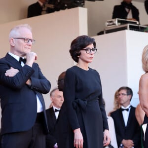 Thierry Frémaux, Rachida Dati, Iris Knobloch - Montée des marches du film " Emilia Perez " lors du 77ème Festival International du Film de Cannes, au Palais des Festivals à Cannes. Le 18 mai 2024 © Jacovides-Moreau / Bestimage 