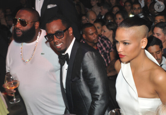 Rick Ross, Sean P. Diddy Combs et sa petite amie la chanteuse de R&B Cassie (Cassandra Ventura) au Gotha Club à Cannes.