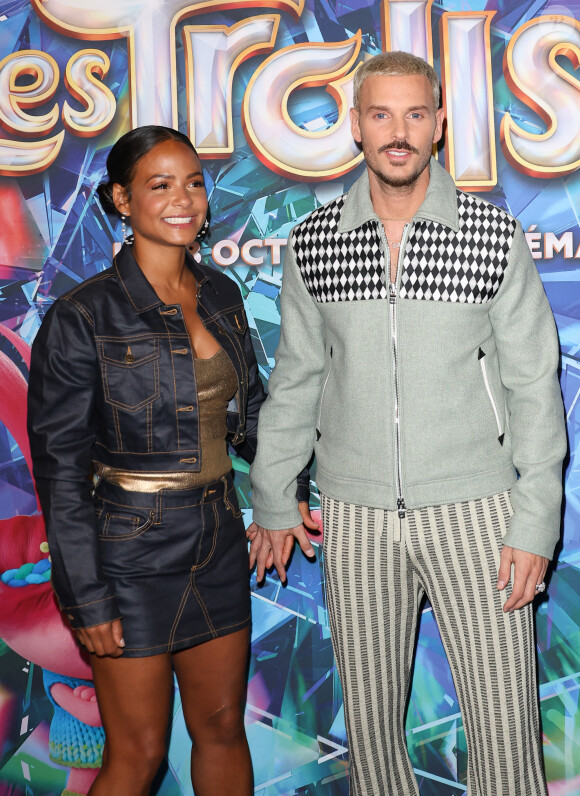 Christina Milian et son mari Matt Pokora (M.Pokora) - Avant-première du film "Les Trolls 3" au cinéma Gaumont Marignan à Paris. © Coadic Guirec / Bestimage