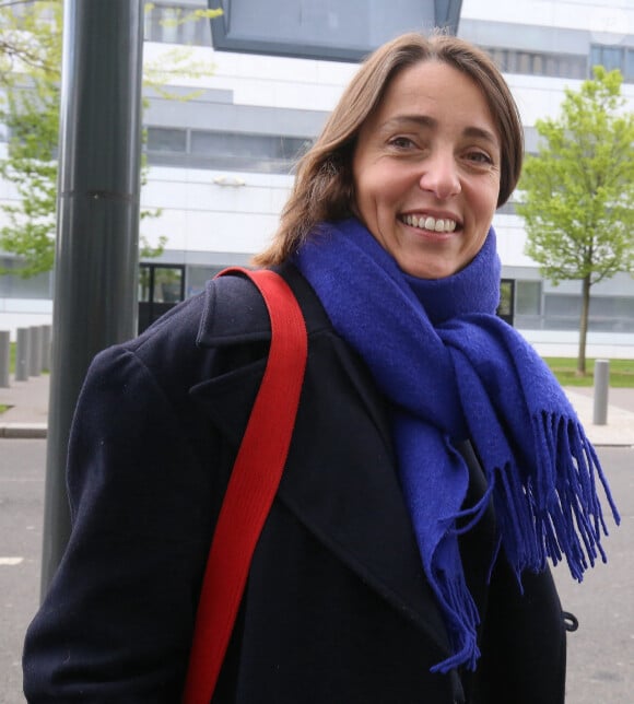 Sophie Binet, Secrétaire générale de la CGT, quitte les studios de BFMTV à Paris, le 24 avril 2023. © Jonathan Rebboah / Panoramic / Bestimage