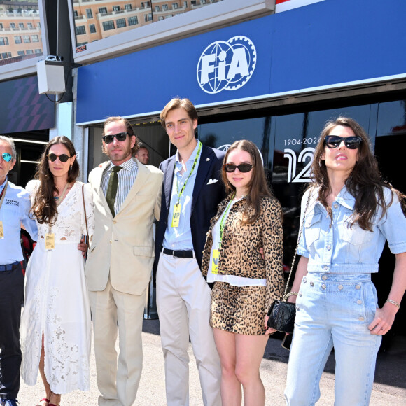 Tatiana Santo Domingo, Andréa Casiraghi, Ben-Sylvester Strautmann, la princesse Alexandra de Hanovre et Charlotte Casiraghi durant la journée des qualifications du 81ème Grand Prix de Formule 1 de Monaco, le 25 mai 2024. © Bruno Bebert/Bestimage 