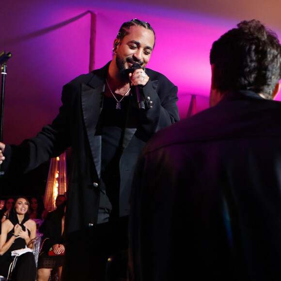 Exclusif - Slimane - Showcase de Slimane lors de la soirée de gala "le Grand Dîner" au Palais Bulles à Théoule-sur-mer lors du 77ème Festival International du Film de Canne, le 18 mai 2024. © Christophe Clovis / Bestimage