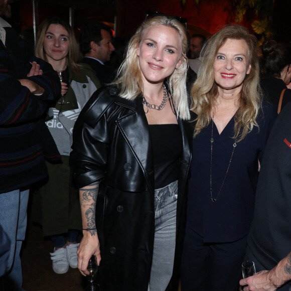 Emy Ltr, Hugo Manos et Valerie Trierweiler lors de la soirée de Sylvie Tellier pour son 46e anniversaire mais aussi le lancement de son livre "Couronne et préjugés", organisée par Five Eyes Production au Buddha Bar à Paris, le 28 mai 2024. Photo by Jerome Dominé/ABACAPRESS.COM