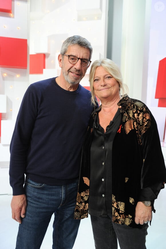 Exclusif - Michel Cymes et Marina Carrere d'Encausse - Enregistrement de l'émission Vivement dimanche au studio Gabriel, presentée par Michel Drucker . Diffusion sur France 3 le 24/02/24 . © Guillaume Gaffiot / Bestimage 