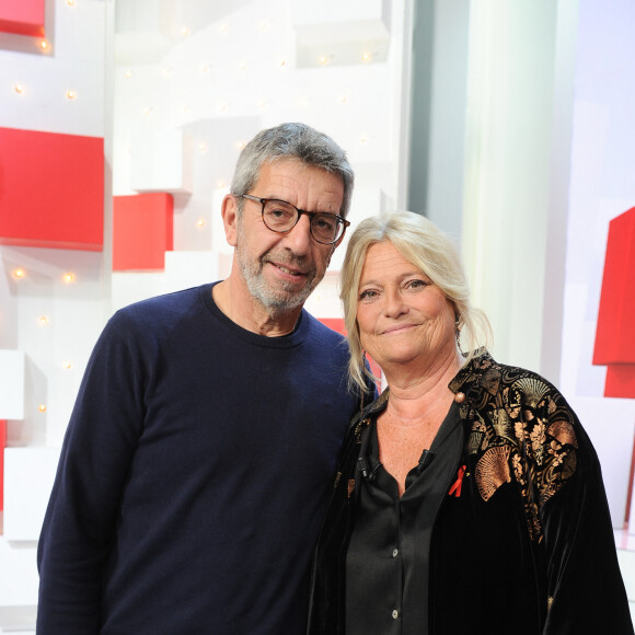 Exclusif - Michel Cymes et Marina Carrere d'Encausse - Enregistrement de l'émission Vivement dimanche au studio Gabriel, presentée par Michel Drucker . Diffusion sur France 3 le 24/02/24 . © Guillaume Gaffiot / Bestimage 