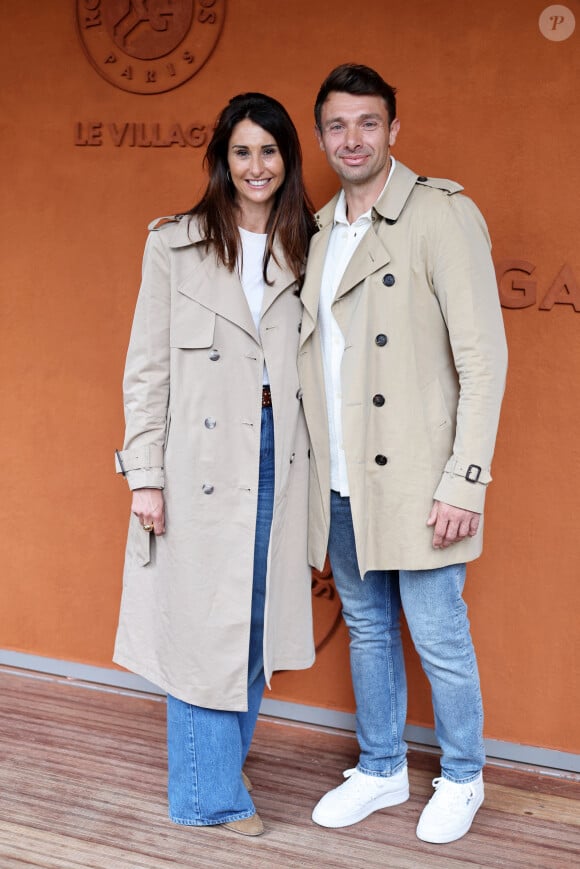 Valérie Novès et son mari Vincent Clerc - Les célébrités au village lors des Internationaux de France de tennis de Roland Garros 2024 à Paris (20 mai - 9 juin 2024), le 31 mai 2024. © Jacovides / Moreau / Bestimage 