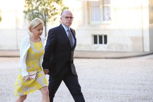 Bernard Cazeneuve et sa femme Véronique - Dîner officiel en l'honneur de la présidente chilienne Michelle Bachelet donné par le président de la république François Hollande au palais de l'Elysée à Paris, le 8 juin 2015, pendant sa visite officielle de 2 jours. 