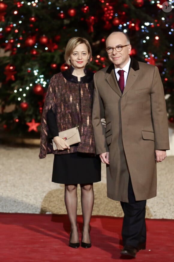 Bernard Cazeneuve et sa femme Véronique - Le président de la République François Hollande reçoit le président du Sénégal Macky Sall pour un dîner d'état au palais de l'Elysée à Paris, le 20 décembre 2016. Le président du Sénégal est en visite d'état en France. © Stéphane Lemouton/Bestimage 