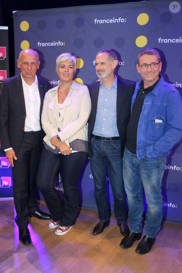 Jean-Michel Apathie et Fabienne Sintes - Conférence de presse de rentrée de Radio France à la Maison de la Radio à Paris le 31 août 2016. © CVS / Bestimage