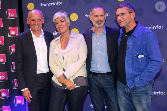 Jean-Michel Apathie et Fabienne Sintes - Conférence de presse de rentrée de Radio France à la Maison de la Radio à Paris le 31 août 2016. © CVS / Bestimage