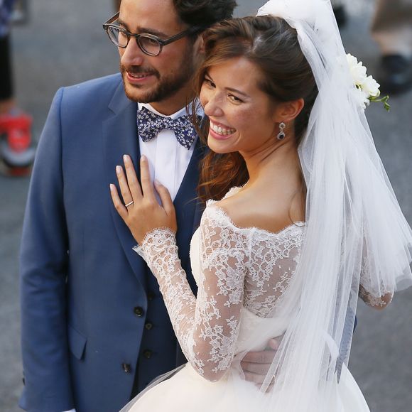 Mariage de Thomas Hollande et de la journaliste Emilie Broussouloux l'église de Meyssac en Corrèze, près de Brive, ville d'Emiie. Le 8 Septembre 2018. © Patrick Bernard-Guillaume Collet / Bestimage  