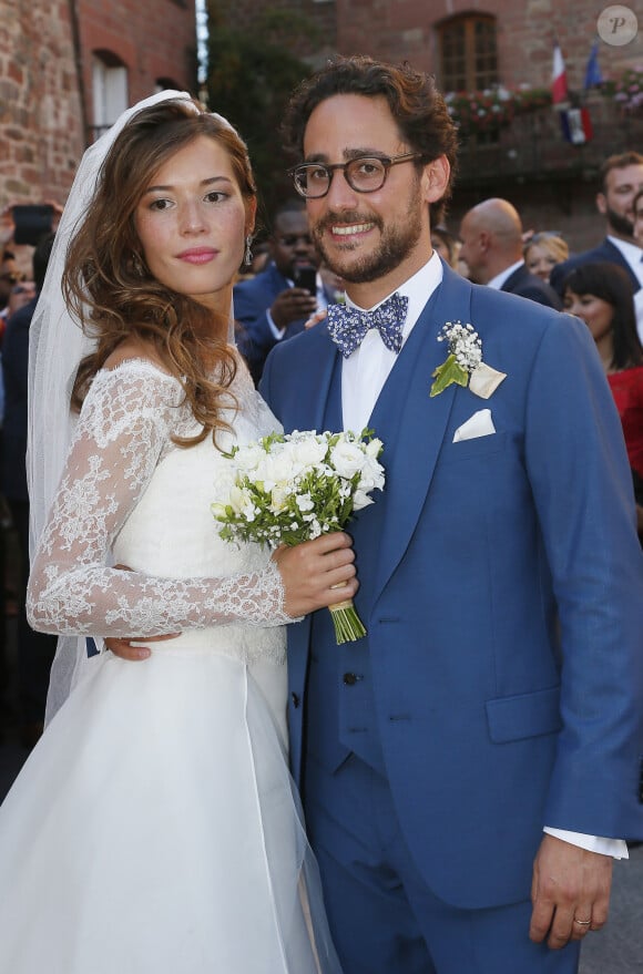 Mariage de Thomas Hollande et de la journaliste Emilie Broussouloux l'église de Meyssac en Corrèze, près de Brive, ville d'Emiie. Le 8 Septembre 2018. © Patrick Bernard-Guillaume Collet / Bestimage