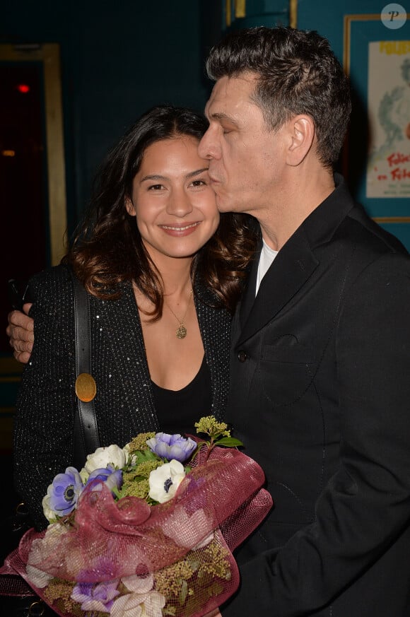 Marc Lavoine et sa compagne Line Papin à la générale de presse du spectacle musicale " Les Souliers Rouges " aux Folies Bergères à Paris, France, le 4 février 2020. © Veeren/Bestimage.