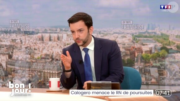 Jean-Philippe Tanguy a vivement réagi à la polémique
Jean-Philippe Tanguy sur le plateau de "Bonjour !"