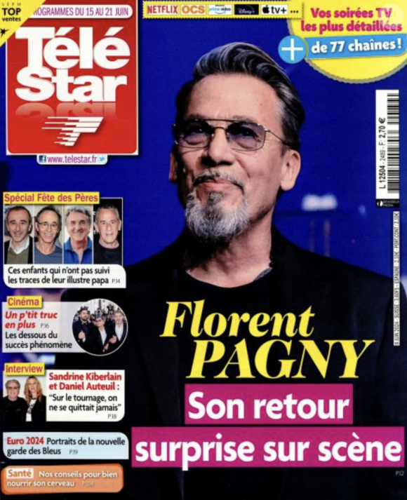 Florent Pagny est en une du nouveau "Télé Star" en kiosques dès ce lundi 10 juin 2024.