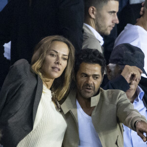 Mélissa Theuriau et son mari Jamel Debbouze - People assistent au match aller de la Ligue des Champions entre le Paris Saint-Germain et la Juventus (2-1) au Parc des Princes à Paris le 6 septembre 2022. 