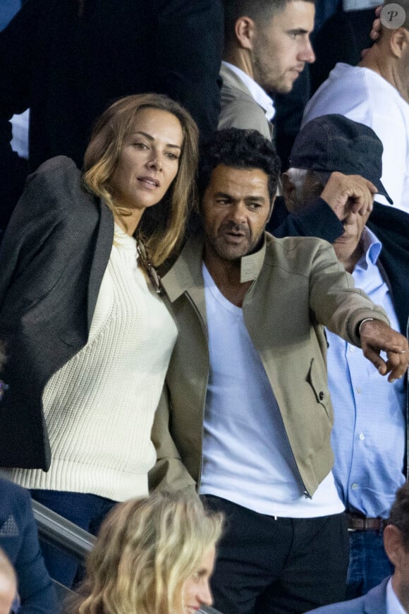 Mélissa Theuriau et son mari Jamel Debbouze - People assistent au match aller de la Ligue des Champions entre le Paris Saint-Germain et la Juventus (2-1) au Parc des Princes à Paris le 6 septembre 2022. 