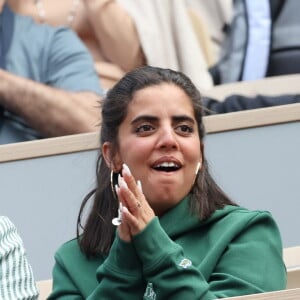 Regards tendres et gestes complices ne trompent pas.
Inès Reg (Inès Reghioua) dans les tribunes des Internationaux de France de tennis de Roland Garros 2024 à Paris, France, le 3 juin 2024. © Jacovides-Moreau/Bestimage