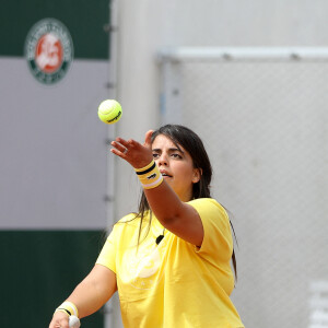 Inès Reg lors de la finale de la saison 3 de "Stars, Set et Match" au profit d'associations caritatives en marge des Internationaux de France de tennis à Roland Garros à Paris, France, le 10 juin 2021. © Dominique Jacovides/Bestimage