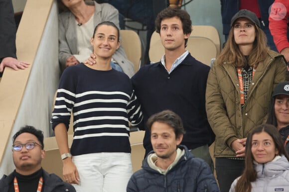 Caroline Garcia et son compagnon Borja Duran - La joueuse de tennis française Alizé Cornet annonce la fin de sa carrière après avoir été battue au premier tour des Internationaux de France de tennis de Roland Garros 2024 à Paris, France, le 28 mai 2024. © Jacovides-Moreau/Bestimage 