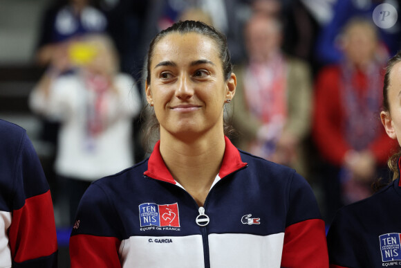 Caroline Garcia va participer aux prochains JO
Caroline GARCIA (Equipe de France féminine de tennis) - L'équipe de France féminine de tennis, menée par C.Garcia, affronte la Grande Bretagne lors du tour qualificatif de la Billie Jean King Cup au Portel (Pas-de-Calais), le 12 avril 2024. © Laurent Sanson / Panoramic / Bestimage