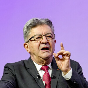 Jean-Luc Mélenchon en meeting pour La France Insoumise à Lyon, à l'occasion des élections européennes le 9 juin. Le 6 juin 2024 © Sandrine Thesillat / Panoramic / Bestimage