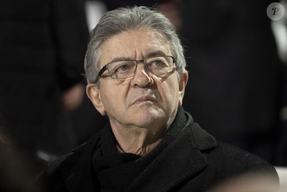 Jean-Luc Mélenchon lors de la cérémonie d'État pour l'intronisation de Missak Manouchian et de sa femme Mélinee au Panthéon à Paris le 21 février 2024. © Eliot Blondet / Pool / Bestimage