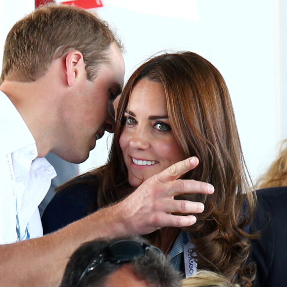 Le duc et la duchesse de Cambridge et le prince Harry regardent la boxe dans l'enceinte des Jeux du Commonwealth de Glasgow 2014, SECC, dans le cadre d'une visite des sites du Commonwealth. Glasgow, Royaume-Uni, le 28 juillet 2014. Photo par SWNS/ABACAPRESS.COM