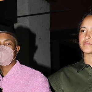 Exclusif - Pharrell Williams et sa femme Helen Lasichanh - Les stars se rendent à une soirée pre-Grammy au restaurant Matsuhisa à Beverly Hills 4/2/2023