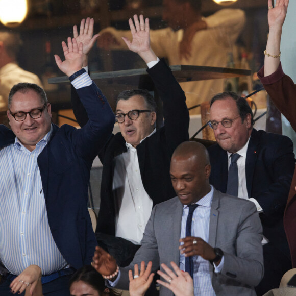 François Hollande et Julie Gayet à Roland Garros 2024 à Paris le 4 juin 2024. © Jacovides-Moreau/Bestimage