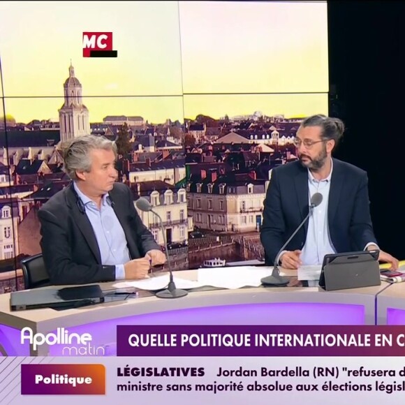 Nicolas Poincaré a décidé de quitter "Apolline Matin" pour rejoindre la société de production de David Pujadas
Nicolas Poincaré, Charles Magnien et Apolline de Malherbe dans "Apolline Matin"