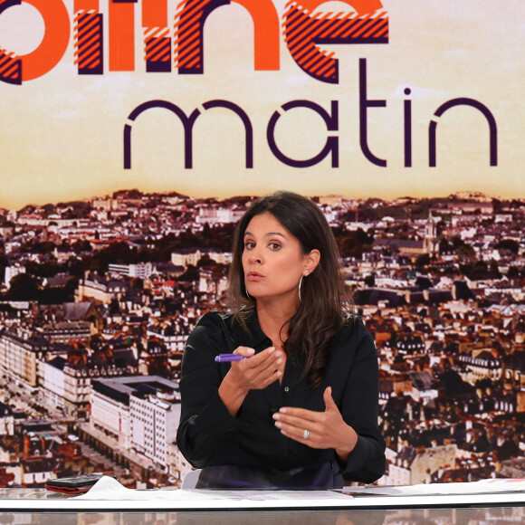 Apolline de Malherbe lors de la conférence de presse de rentrée BFM TV. - RMC du groupe Altice France à Paris, France, le 31 août 2023. © Coadic Guirec/Bestimage 