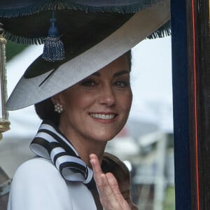 Catherine (Kate) Middleton, princesse de Galles - Les membres de la famille royale britannique lors de la parade Trooping the Color à Londres, Royaume Uni, le 15 juin 2024. © Thomas Krych/ZUMA Press/Bestimage 