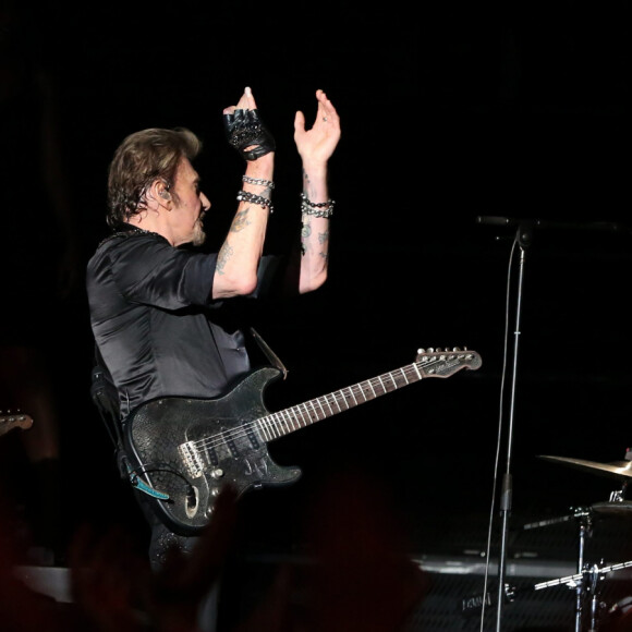 "Quand on se voyait, il adorait ses petits enfants. Une espèce de passion. Il donnait beaucoup d'attention. C'est aussi un très bon souvenir."
 
David Hallyday et Johnny Hallyday en concert au POPB de Bercy à Paris pendant la tournée "Born Rocker Tour", le 15 juin 2013