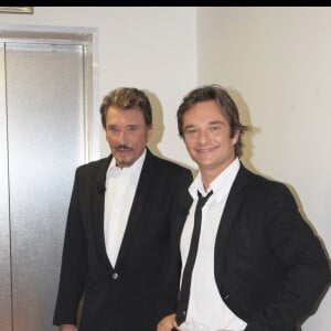 David Hallyday et Johnny Hallyday invités sur le plateau du "Grand Journal" sur Canal + en 2009