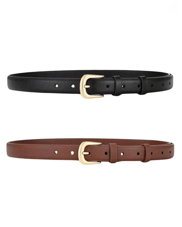 Ceinture fine avec boucle en métal (noire ou marron) : 2,48 euros
Soldes d'été chez SHEIN