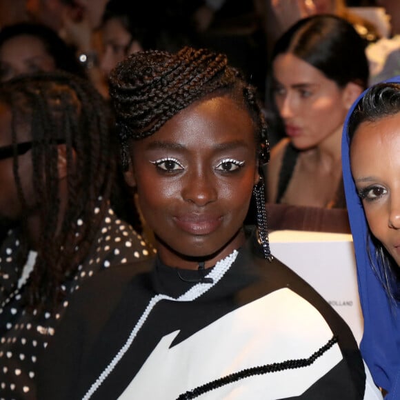 Aïssa Maïga et Tamara Marthe alias Shy'm au Front Row du défilé de mode Haute-Couture automne-hiver 2024/2025 "Stephane Rolland" lors de la Fashion Week de Paris, France, le 25 juin 2024. © Bertrand Rindoff/Bestimage 
