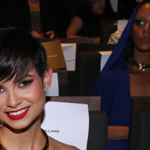 Iris Mittenaere (Miss France et Univers 2016) et Ève Gilles (Miss France 2024) au Front Row du défilé de mode Haute-Couture automne-hiver 2024/2025 "Stephane Rolland" lors de la Fashion Week de Paris, France, le 25 juin 2024. © Bertrand Rindoff/Bestimage 