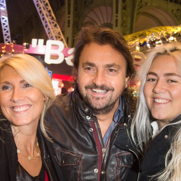 Marie Sara, Henri Leconte et leur fille Sara-Luna - Inauguration de la 3ème édition "Jours de Fêtes" au Grand Palais à Paris le 17 décembre 2015. Jours de fêtes, la fameuse fête foraine au coeur de la Nef du Grand Palais est de retour à Paris du 18 décembre 2015 au 3 janvier 2016.